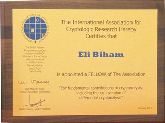 CS Dean Prof. Eli Biham Named IACR Fellow