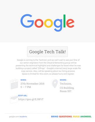 הרצאה טכנית מטעם גוגל
