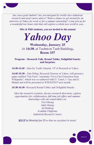 YAHOO DAY at CS