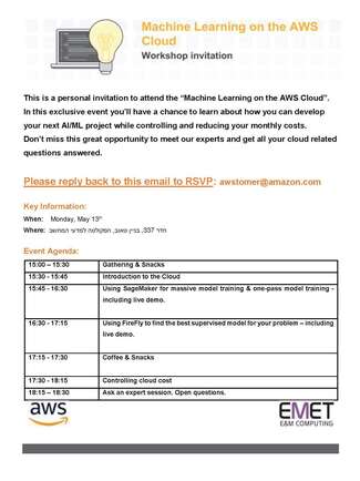 Machine Learning on AWS Cloud Workshop