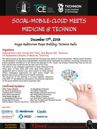 כנס T2med בנושא: Social-Mobile-Cloud Meets Medicine @ Technion