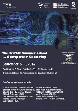 REMINDER - The 3rd TCE Summer Course on Computer Security