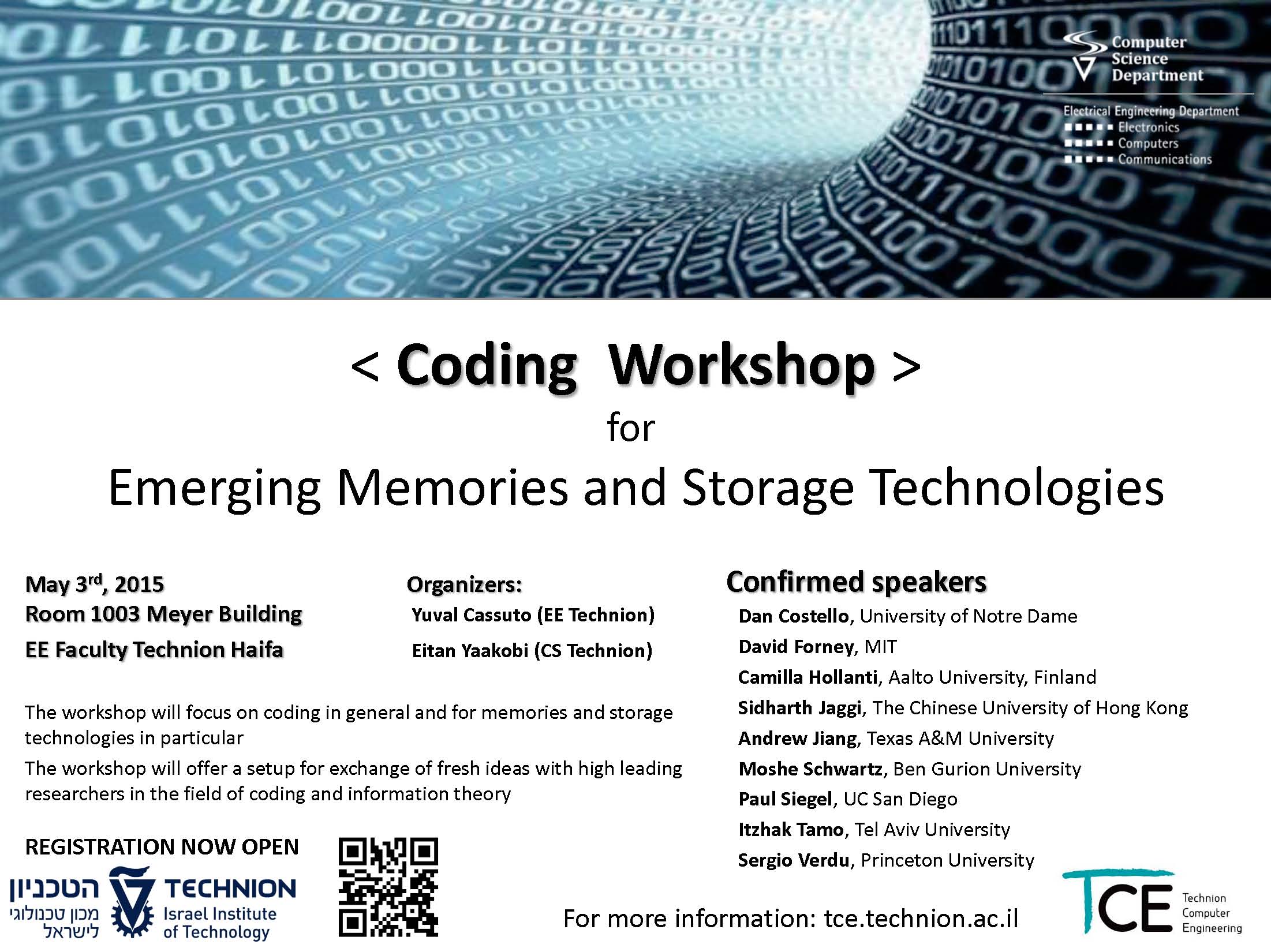 Workshop on Coding for Emerging Memories and Storage Technologies  